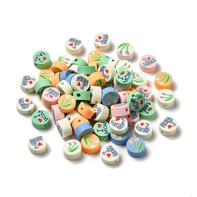 Mother's Day Handmade Polymer Clay Beads CLAY-E001-01B-1