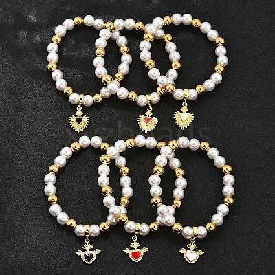 Brass Stretch Bracelets BJEW-C098-04-1