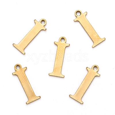 Ion Plating(IP) 304 Stainless Steel Alphabet Charms STAS-H122-I-G-1