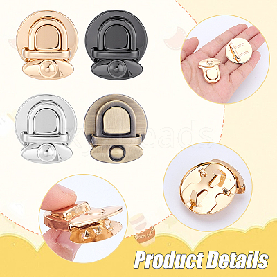 12 Sets 4 Colors Alloy Bag Tuck Lock Clasps FIND-ME0003-05-1