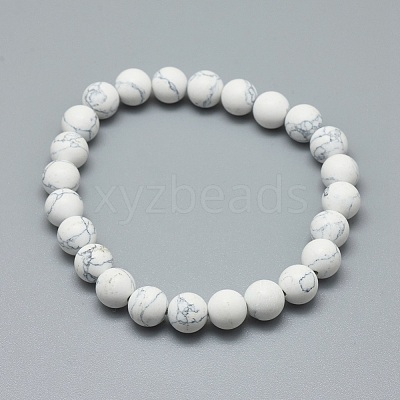 Synthetic Turquoise Jasper Bead Stretch Bracelets BJEW-K212-C-009-1