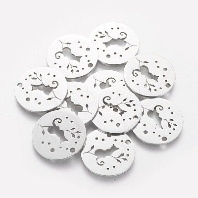 Non-Tarnish 304 Stainless Steel Kitten Pendants A-STAS-S105-T469-1
