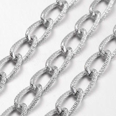 Silver Color Plated Aluminium Twisted Chains Curb Chains X-CHA-K11609-S-1