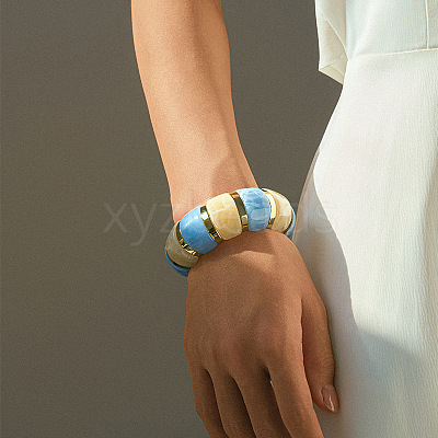 Acrylic Bead Bangles for Women FS-WG59988-14-1