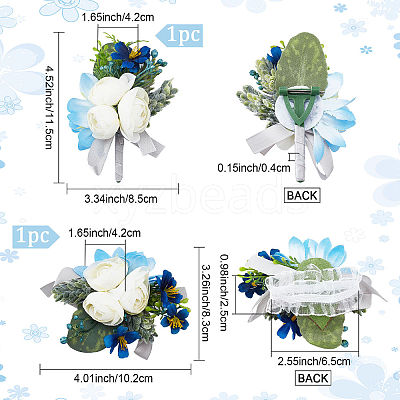 Wholesale CRASPIRE 2Pcs 2 Style Cloth Flower Boutonniere Brooch 