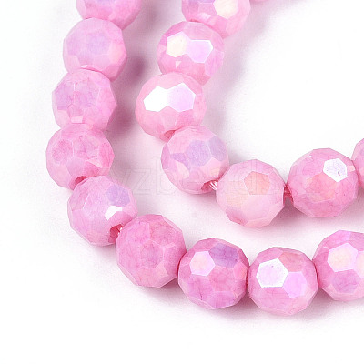Anti-Tarnish Electroplate Glass Beads Strands EGLA-T021-6mm-15-03-1
