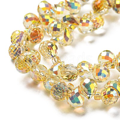 Transparent Electroplate Glass Beads Strands EGLA-M030-01A-HP01-1