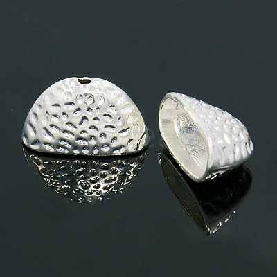 Hammered Alloy Cord Ends PALLOY-G072-M-1