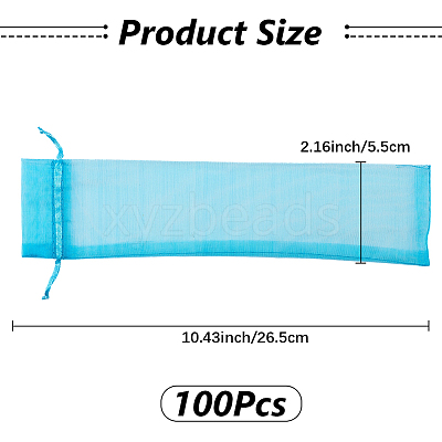 100Pcs Organza Drawstring Bags for Chinese Fan OP-GF0001-02A-1