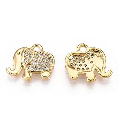 Brass Micro Pave Cubic Zirconia Charms X-ZIRC-K082-034A-1