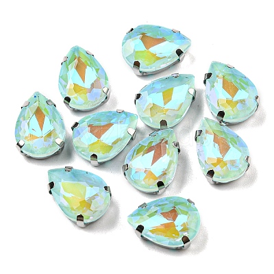 Mocha Fluorescent(MI) Teardrop Sew on Rhinestone GGLA-R043-02B-P05-1