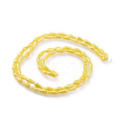 Electroplated Opaque Glass Beads Strands EGLA-L015-FR-B08-1
