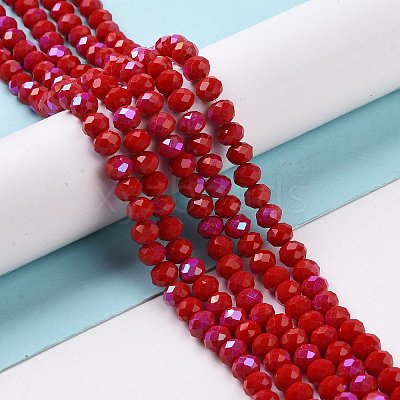 Electroplate Opaque Solid Color Glass Beads Strands EGLA-A034-P2mm-L04-1