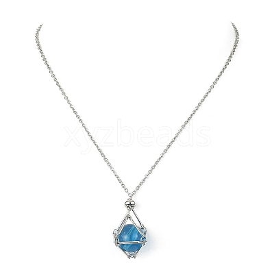 Tarnish Resistant 304 Stainless Steel Braided Macrame Pouch Empty Stone Holder for Pendant Necklace Making NJEW-TA00079-01-1