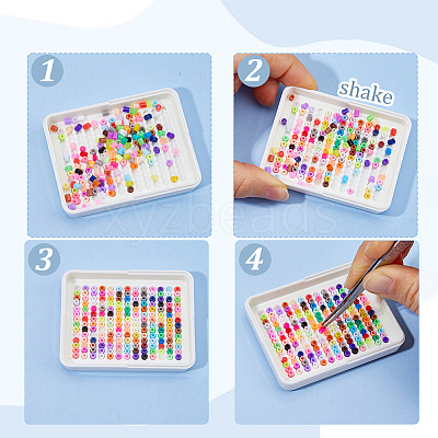 6Pcs 6 Colors ABS Plastic DIY Melty Beads Fuse Beads Tray DIY-DC0004-16-1