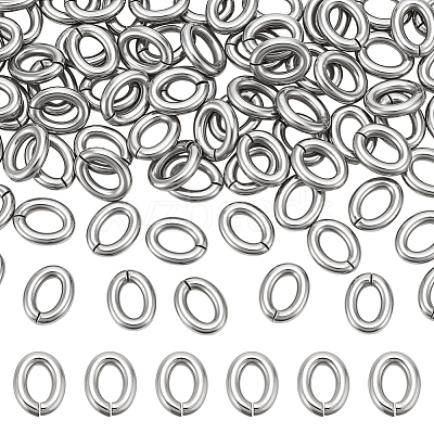 100Pcs 304 Stainless Steel Open Jump Rings STAS-UN0063-41A-1