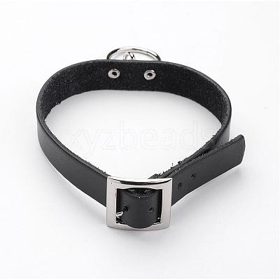 Punk Rock Style Cowhide Leather Choker Necklaces NJEW-D287-06-1