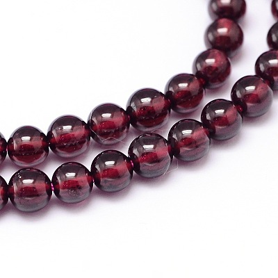 Mozambique Import Natural Grade AAAA Garnet Round Beads Strands G-E300-AAAA-6mm-1