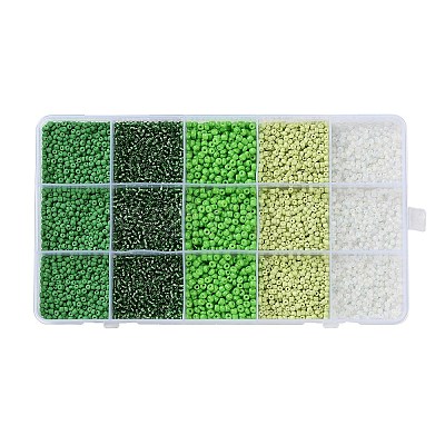 DIY 15 Grids ABS Plastic & Glass Seed Beads Jewelry Making Finding Beads Kits DIY-G119-02E-1