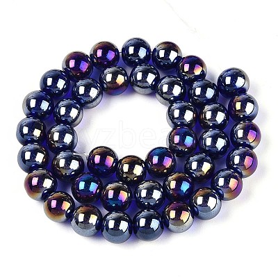 Electroplate Transparent Glass Beads Strands GLAA-T032-T10mm-AB15-1
