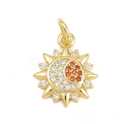 Brass Micro Pave Cubic Zirconia Pendants KK-D258-08G-01-1