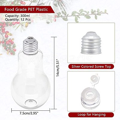 Creative Plastic Light Bulb Shaped Bottle AJEW-NB0001-72-1