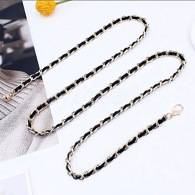 1Pc Alloy PU Leather Braided Waist Chains for Woman DIY-CL0001-09-1