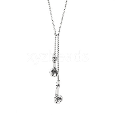 Hip Hop Alloy Earphone Pendant Necklaces for Men Women WG4D617-02-1