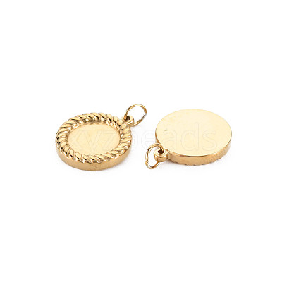 Ion Plating(IP) 304 Stainless Steel Pendant Enamel Settings STAS-N097-204A-02LG-1