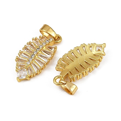 Rack Plating Brass Clear Cubic Zirconia Pendants KK-L236-04B-G-1