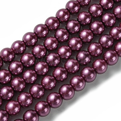 Eco-Friendly Dyed Glass Pearl Round Beads Strands HY-A002-6mm-RB029-1