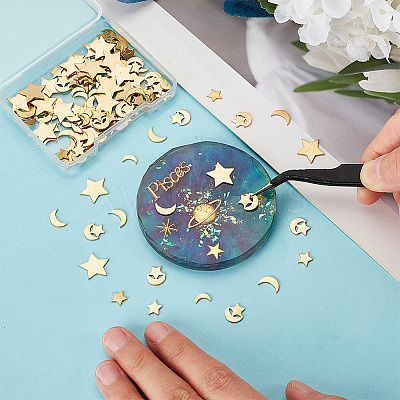 150Pcs 5 Style Brass Cabochons KK-OC0001-40-1
