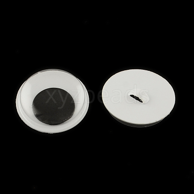 Black & White Plastic Wiggle Googly Eyes Buttons DIY Scrapbooking Crafts Toy Accessories KY-S002A-8mm-1