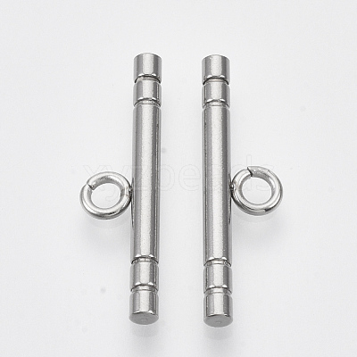 Non-Tarnish 201 Stainless Steel Toggle Clasps Parts STAS-R099-01-1