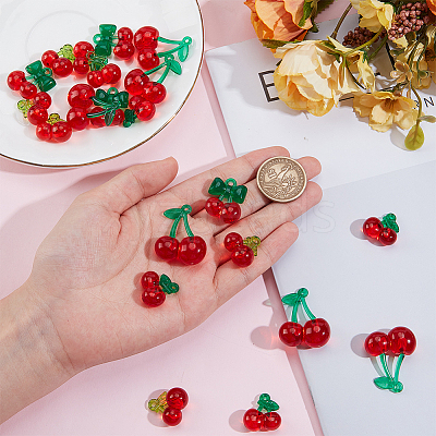 30Pcs 5 Styles Transparent Acrylic & Resin Pendants OHAR-SC0001-15-1