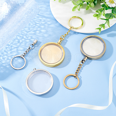 3pcs 3 colors Commemorative Coin Acrylic Pendant Keychain Sets KEYC-FG0001-09A-1