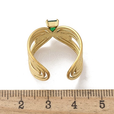 304 Stainless Steel Cuff Rings for Women RJEW-D302-03G-08-1