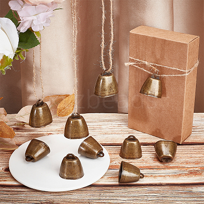 Tibetan Style Iron Bell Pendants LS-FIND-WH0034-22AB-1