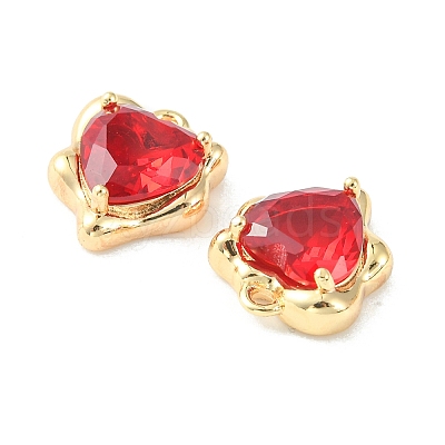 Brass Micro Pave Cubic Zirconia Charms KK-L208-06G-05-1