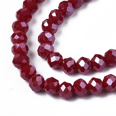 Electroplate Glass Beads Strands X-EGLA-A034-P8mm-A13-1