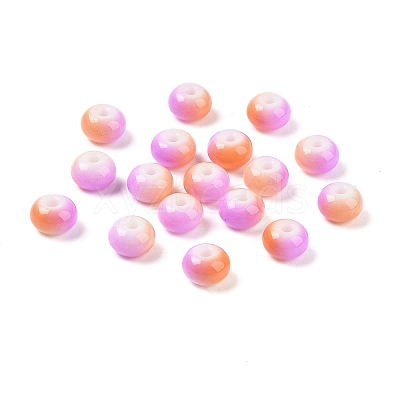 Opaque Spray Painted Glass Beads GLAA-G118-01H-1