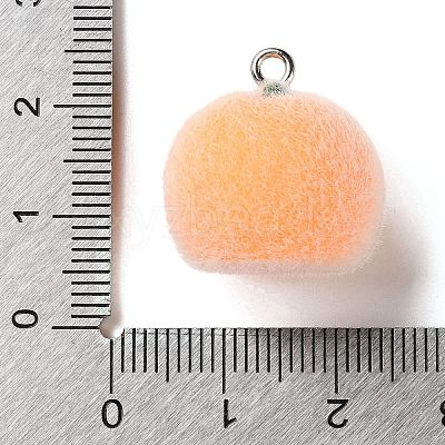 Fruit Theme Flocking Opaque Resin Pendants RESI-D017-04A-P-1