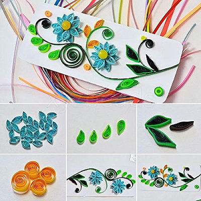 Rectangle 36 Colors Quilling Paper Strips DIY-PH0008-03A-WH-1