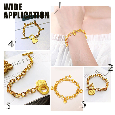 Unisex 304 Stainless Steel Cable Chain Bracelets BJEW-UN0001-09-1