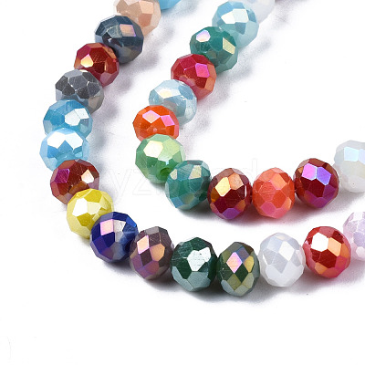 Electroplate Glass Beads Strands EGLA-N002-12J-1