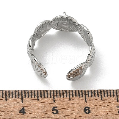 304 Stainless Steel Cuff Open Ring Setting SA-CBA37BC-08B-P-1