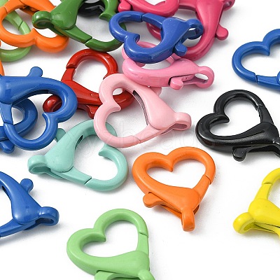 20Pcs Spray Painted Alloy Lobster Claw Clasps FIND-YW0001-73-1