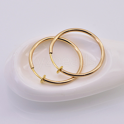 Electroplate Brass Retractable Clip-on Earrings EJEW-L221-01G-1