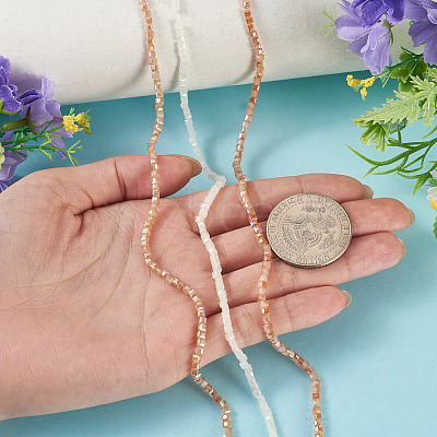 3 Strands 3 Colors Electroplate Glass Beads Strands EGLA-TADJ0001-12-1