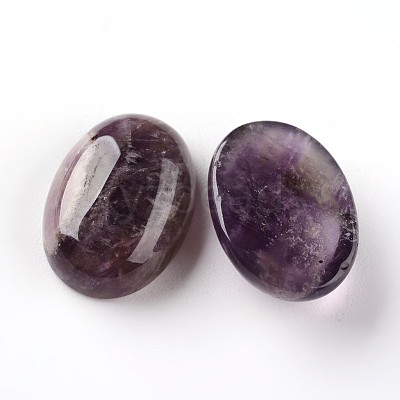 Oval Natural Amethyst Cabochons G-I171-13x18mm-14-1